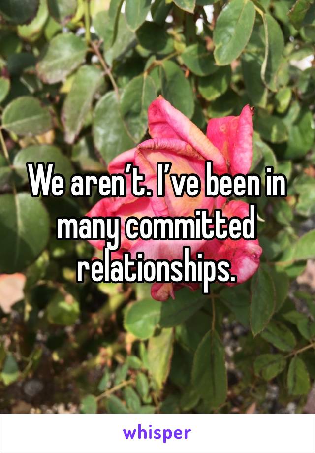 We aren’t. I’ve been in many committed relationships.