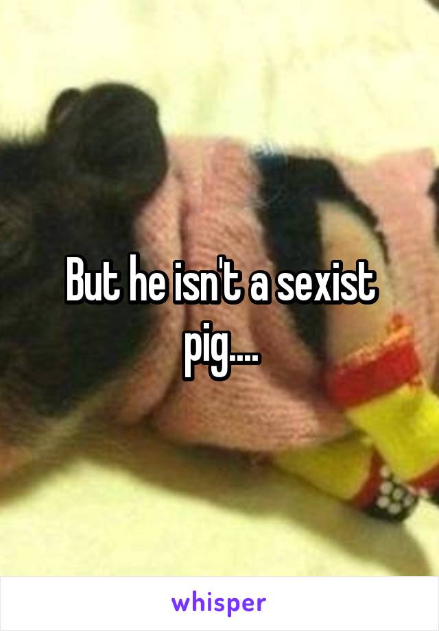 But he isn't a sexist pig....