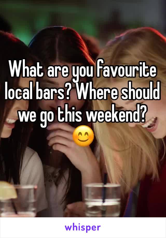 What are you favourite local bars? Where should we go this weekend? 😊 