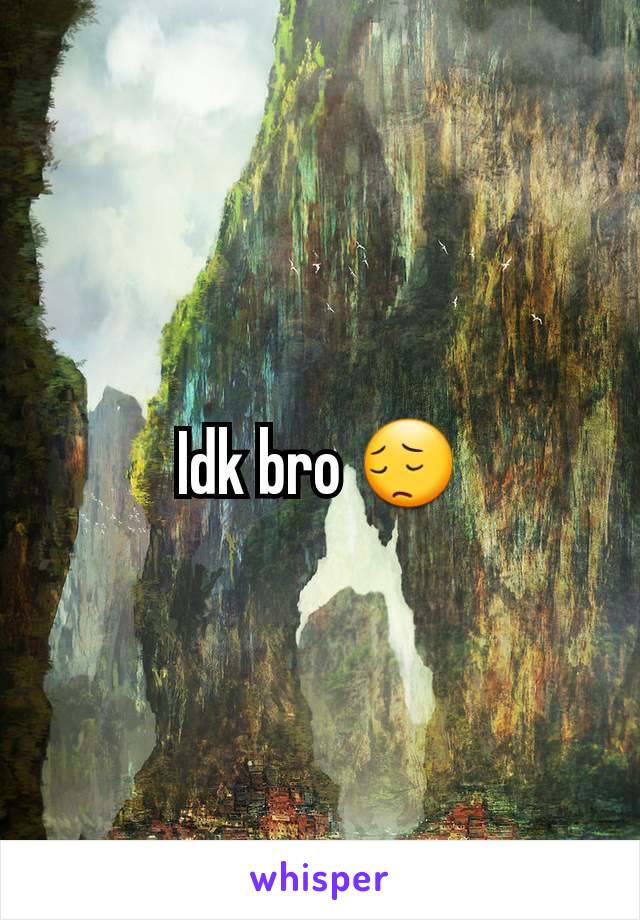 Idk bro 😔