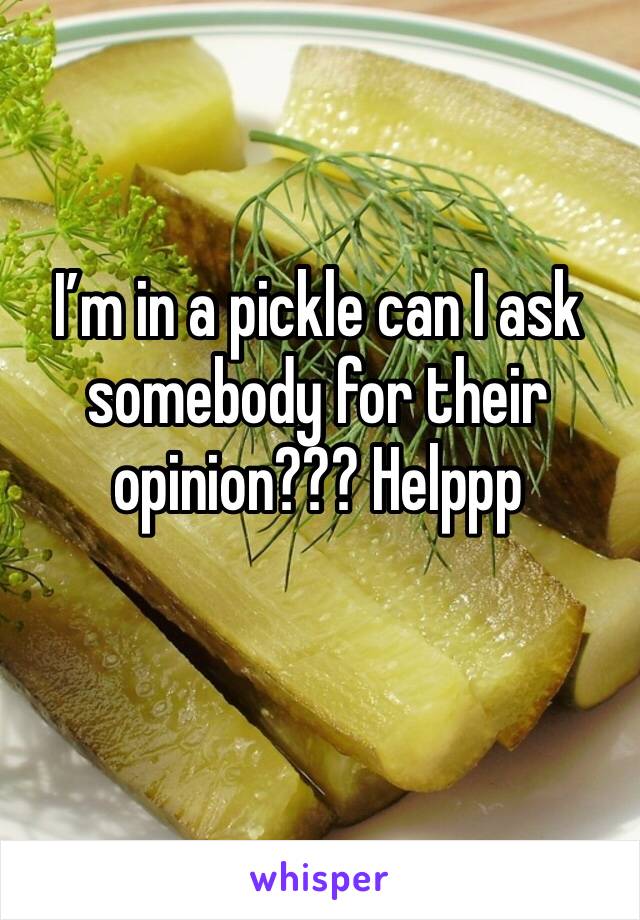 I’m in a pickle can I ask somebody for their opinion??? Helppp