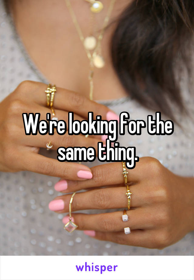We're looking for the same thing.