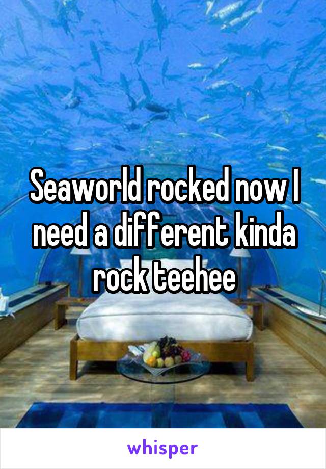 Seaworld rocked now I need a different kinda rock teehee