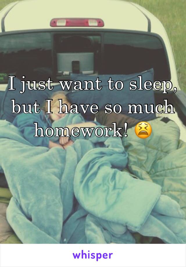 I just want to sleep, but I have so much homework! 😫