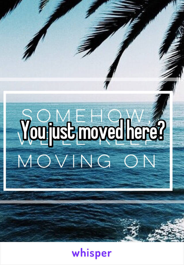 You just moved here?