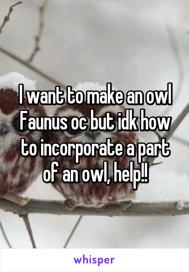 I want to make an owl Faunus oc but idk how to incorporate a part of an owl, help!!