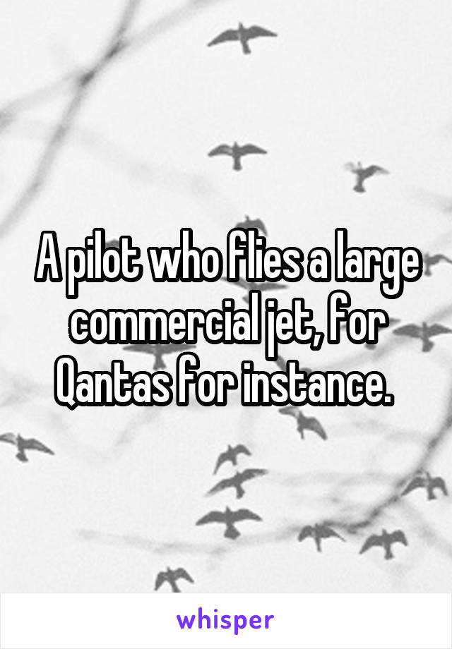 A pilot who flies a large commercial jet, for Qantas for instance. 