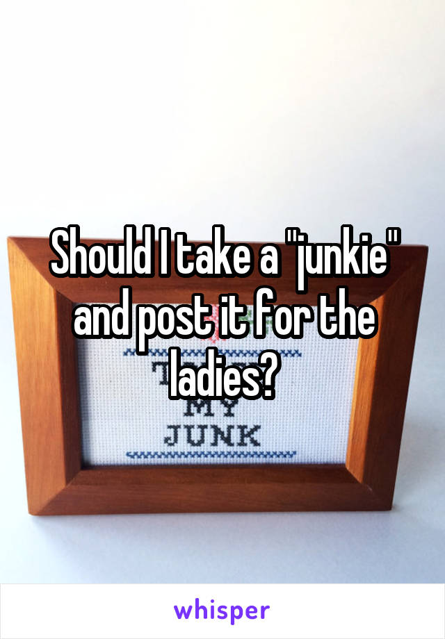 Should I take a "junkie" and post it for the ladies?