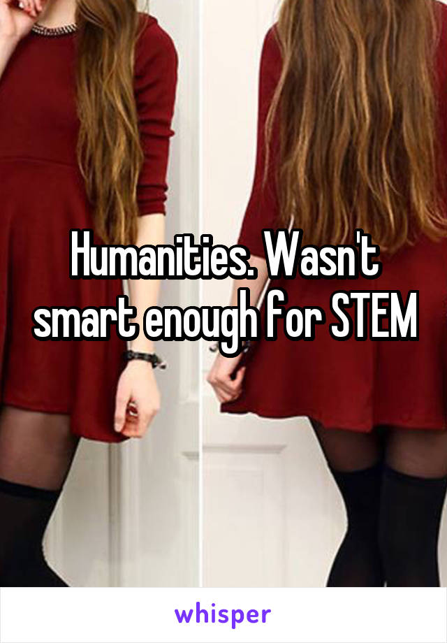 Humanities. Wasn't smart enough for STEM 