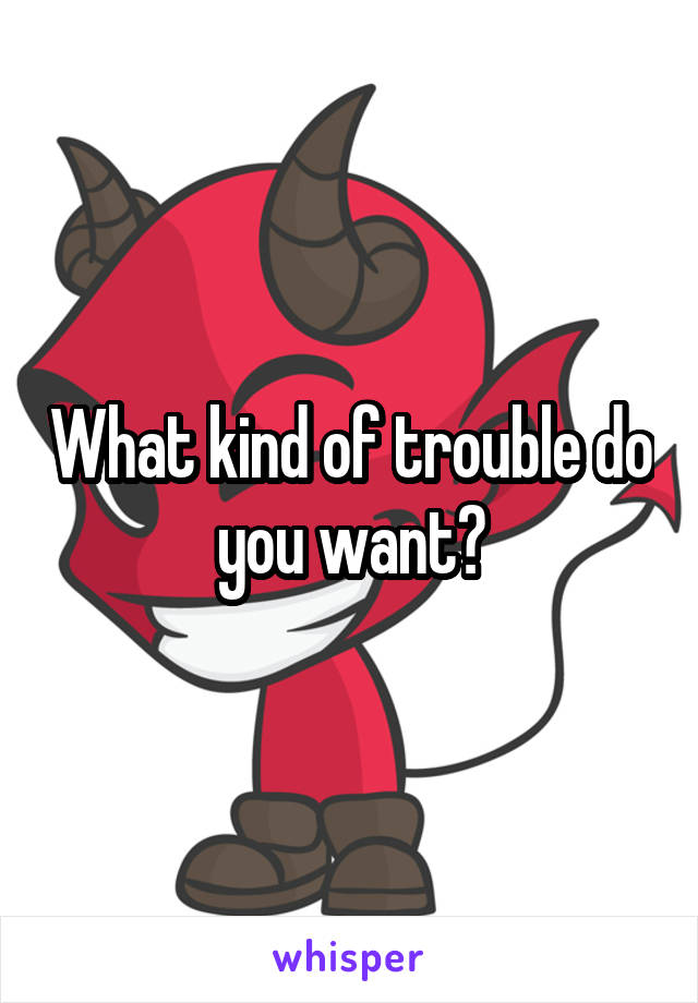 What kind of trouble do you want?