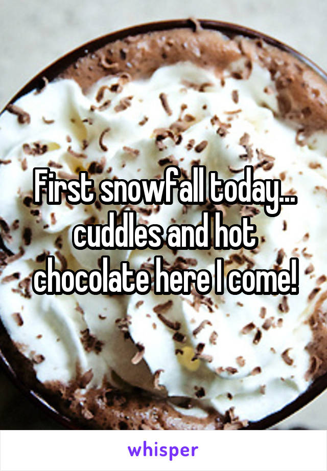 First snowfall today... cuddles and hot chocolate here I come!