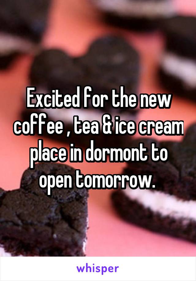 Excited for the new coffee , tea & ice cream place in dormont to open tomorrow. 