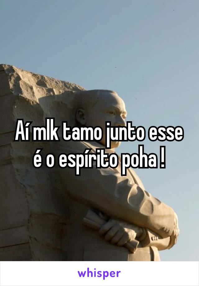 Aí mlk tamo junto esse é o espírito poha !