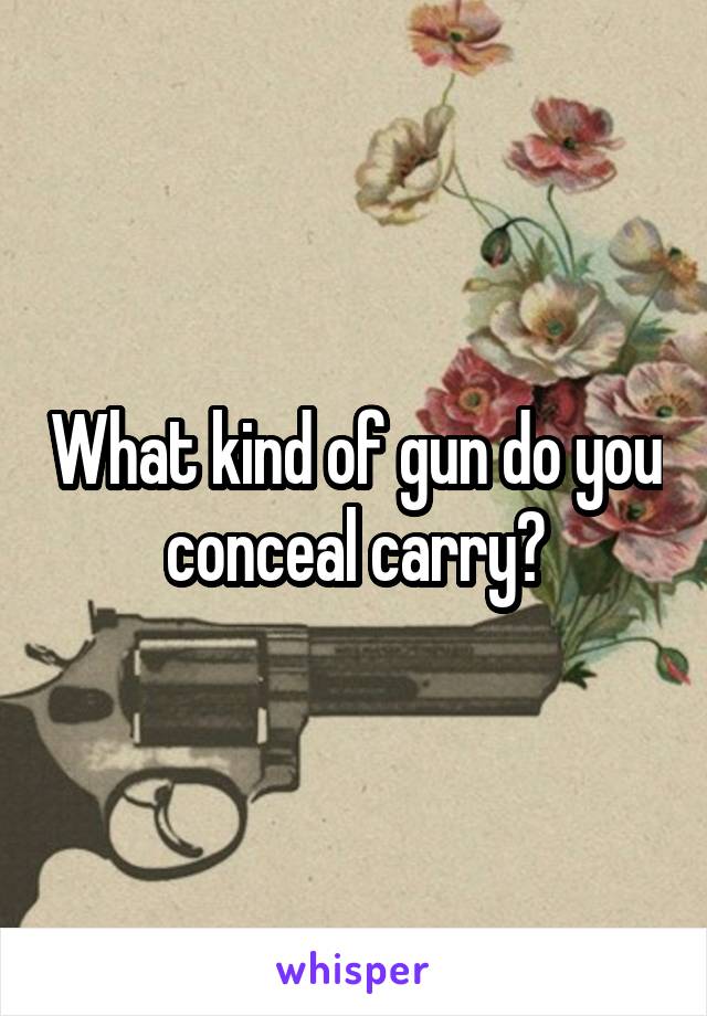 What kind of gun do you conceal carry?