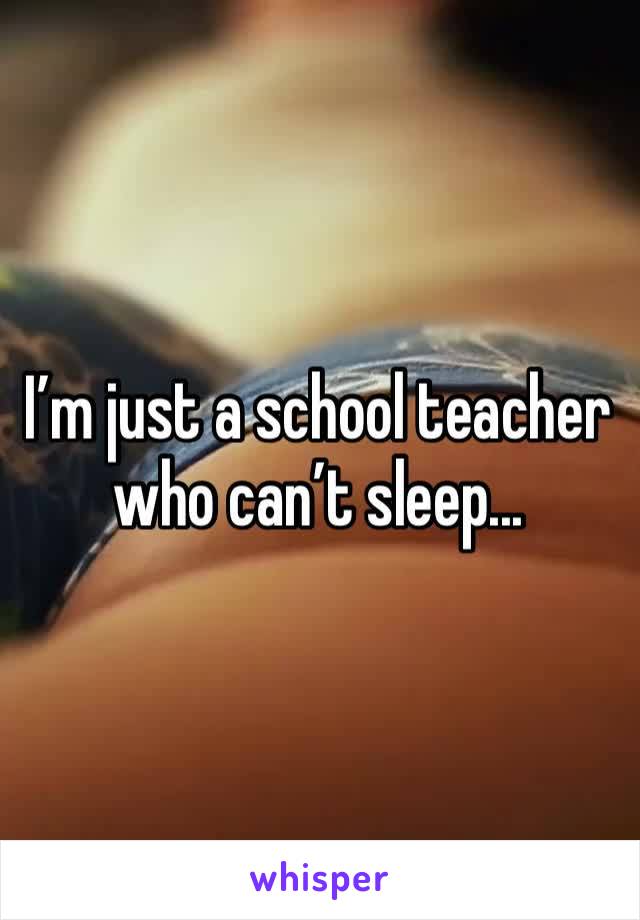 I’m just a school teacher who can’t sleep...