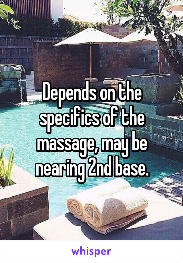 Depends on the specifics of the massage, may be nearing 2nd base.