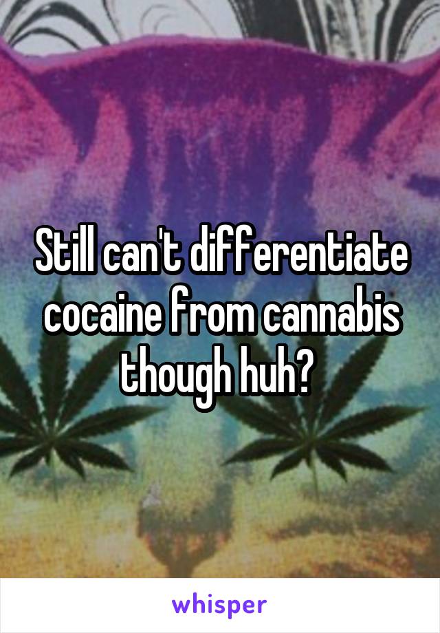 Still can't differentiate cocaine from cannabis though huh? 