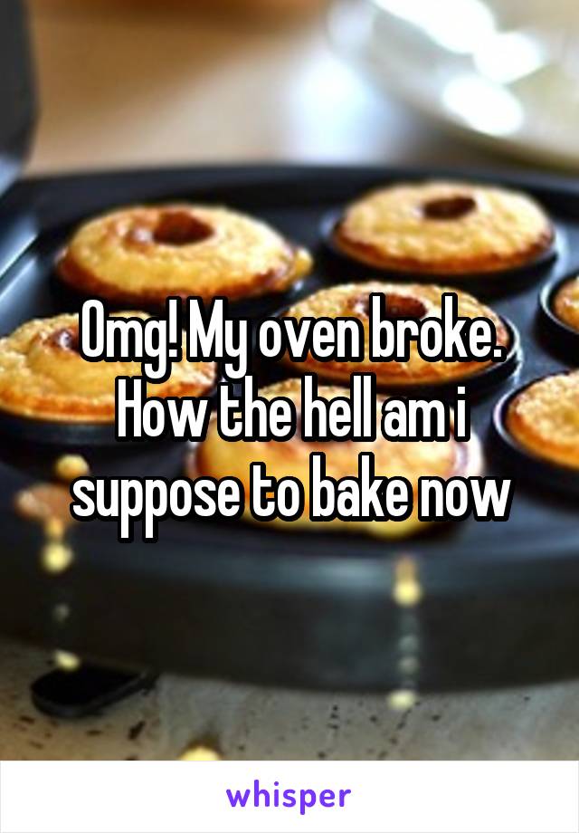 Omg! My oven broke. How the hell am i suppose to bake now