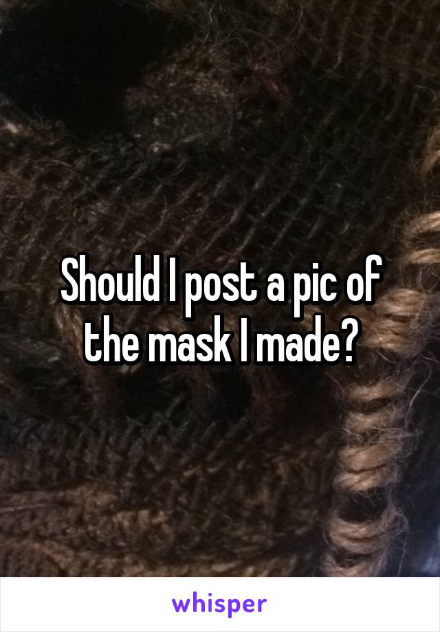 Should I post a pic of the mask I made?
