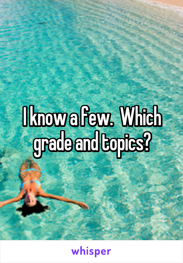 I know a few.  Which grade and topics?