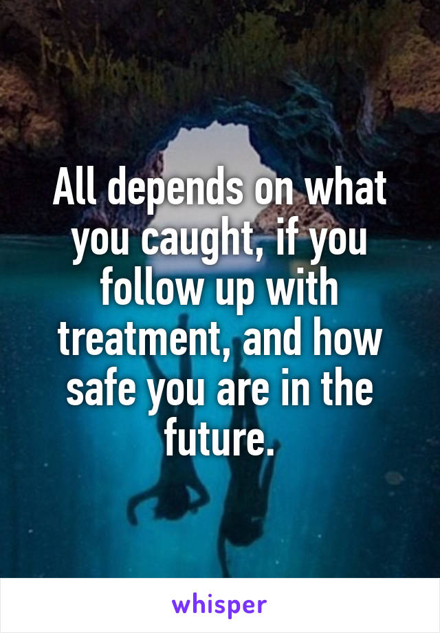 All depends on what you caught, if you follow up with treatment, and how safe you are in the future.