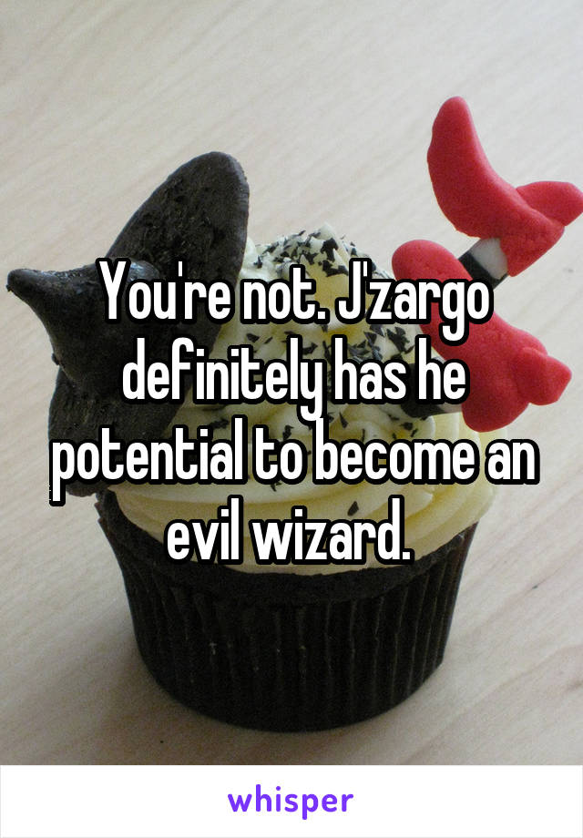 You're not. J'zargo definitely has he potential to become an evil wizard. 