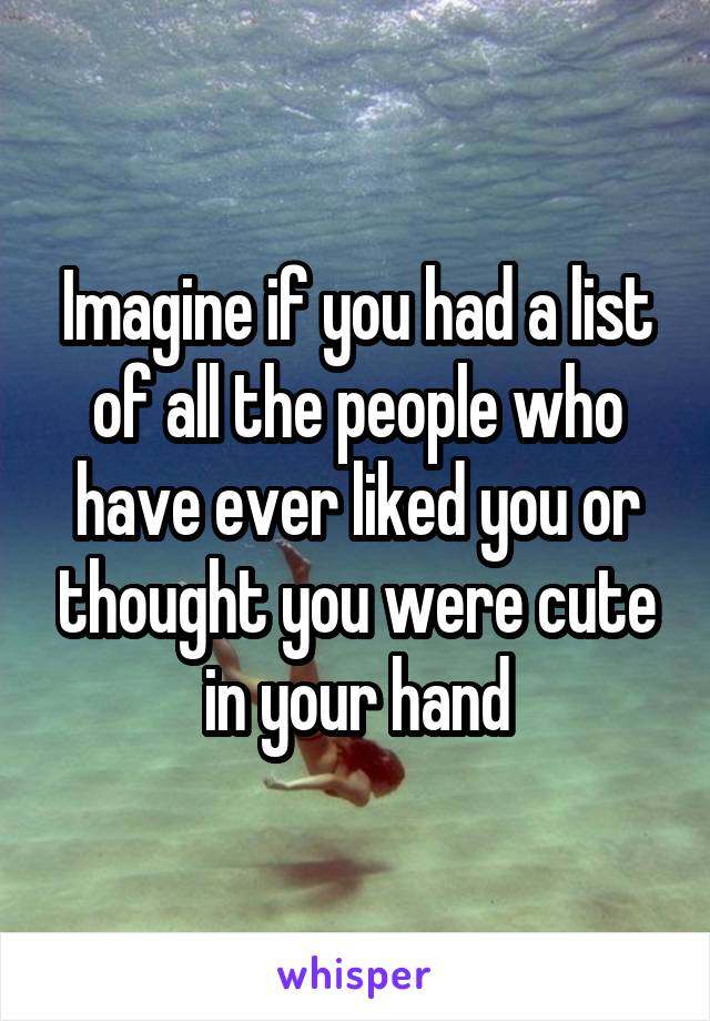 Imagine if you had a list of all the people who have ever liked you or thought you were cute in your hand
