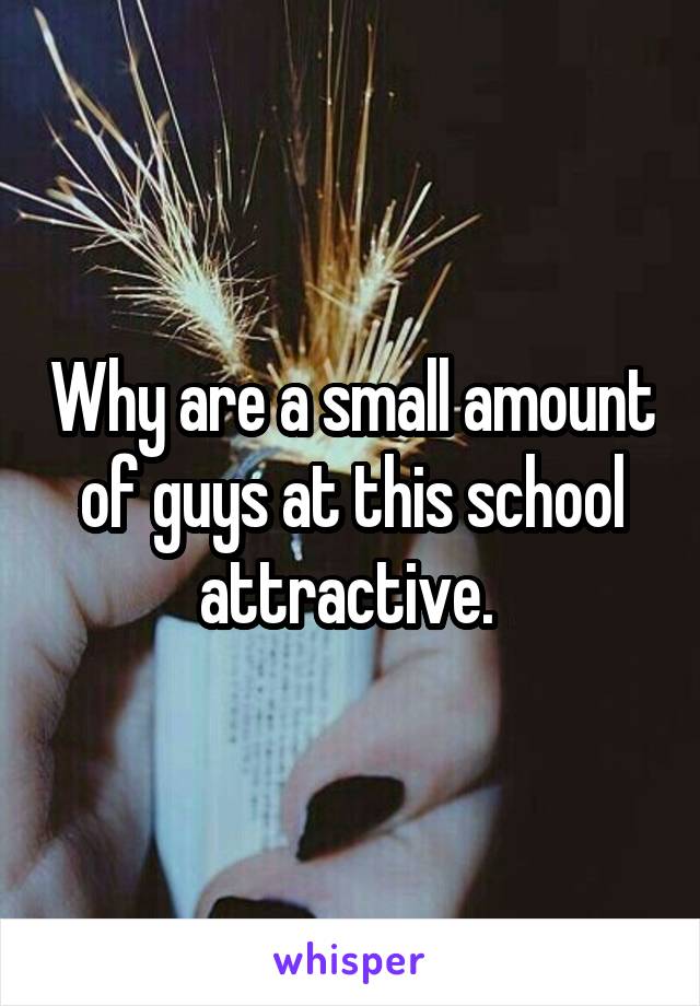 Why are a small amount of guys at this school attractive. 