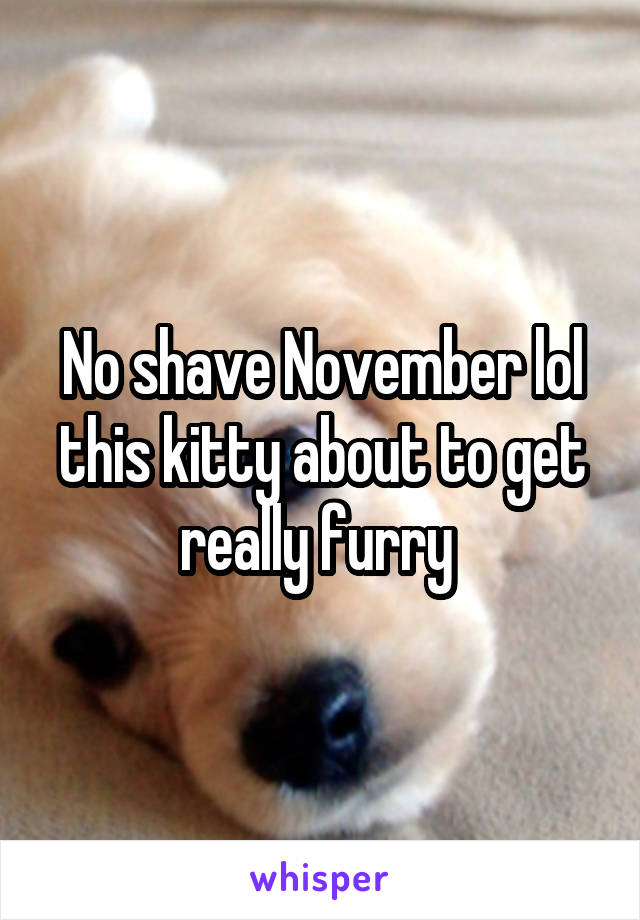 No shave November lol this kitty about to get really furry 