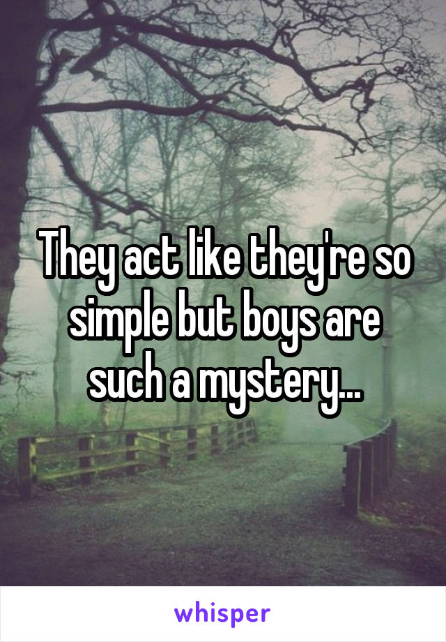 They act like they're so simple but boys are such a mystery...