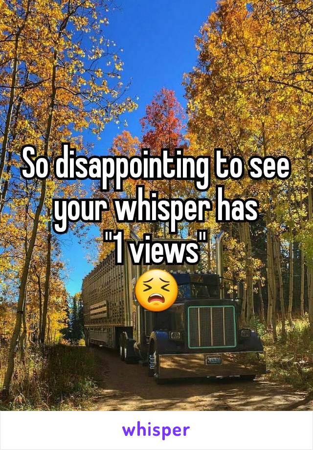 So disappointing to see your whisper has
"1 views"
😣