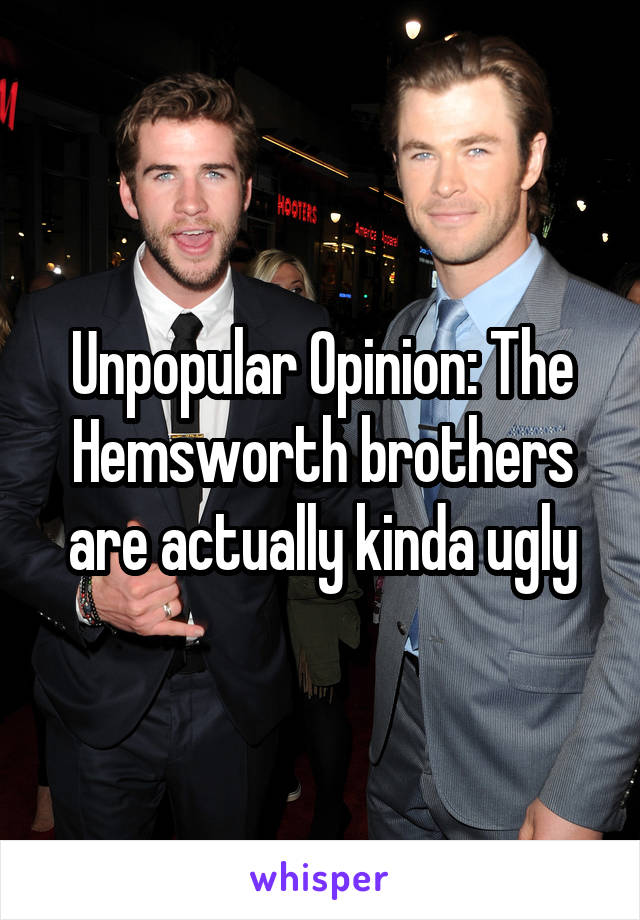 Unpopular Opinion: The Hemsworth brothers are actually kinda ugly