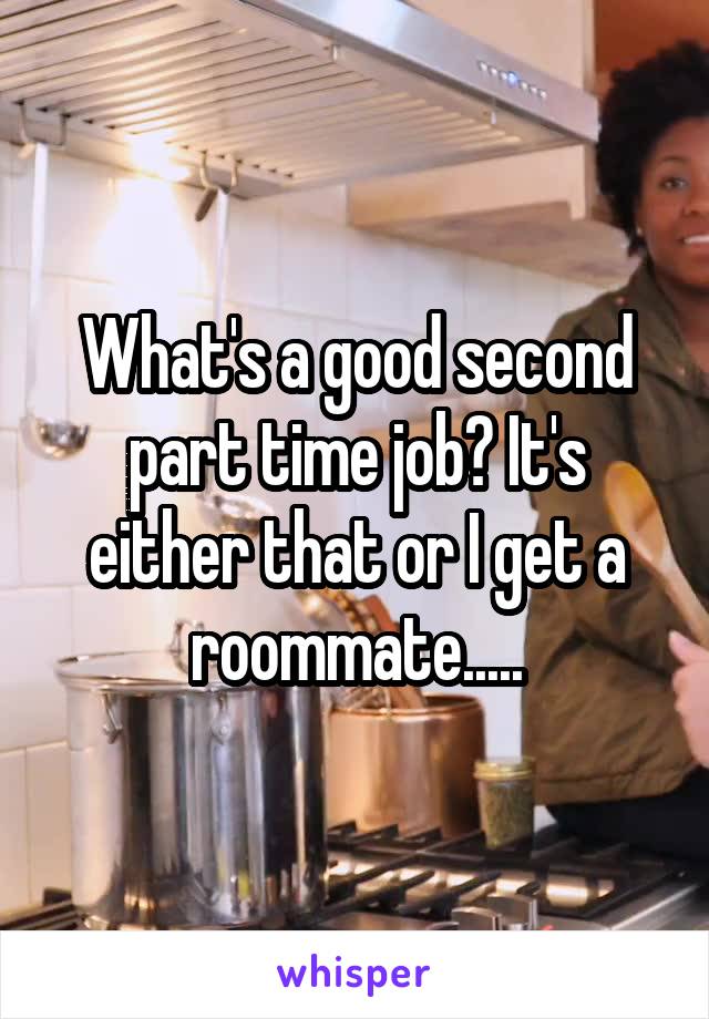 What's a good second part time job? It's either that or I get a roommate.....