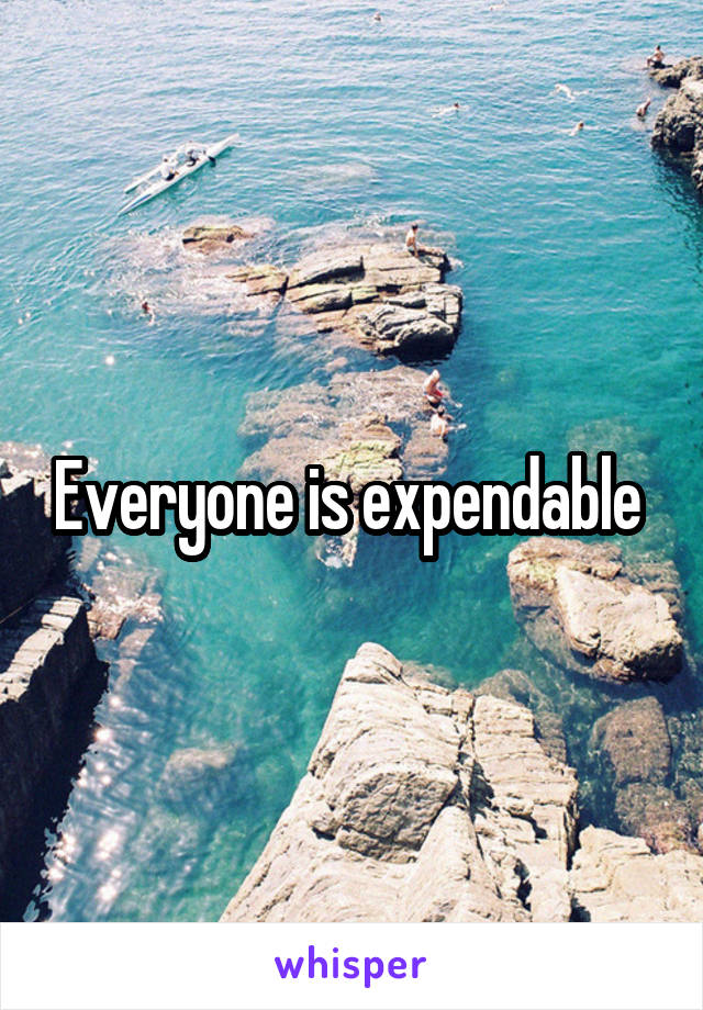 Everyone is expendable 