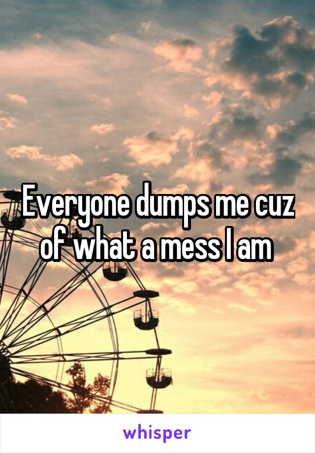 Everyone dumps me cuz of what a mess I am 