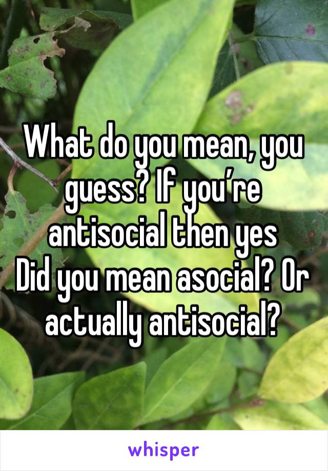What do you mean, you guess? If you’re antisocial then yes
Did you mean asocial? Or actually antisocial?