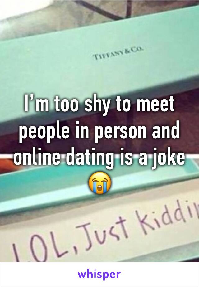 I’m too shy to meet people in person and online dating is a joke 😭