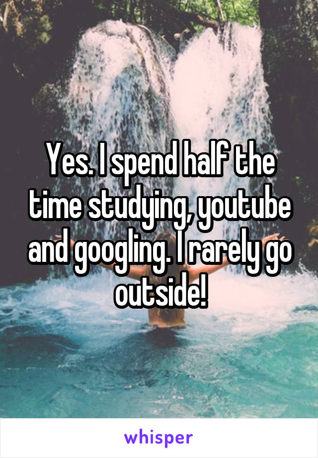 Yes. I spend half the time studying, youtube and googling. I rarely go outside!