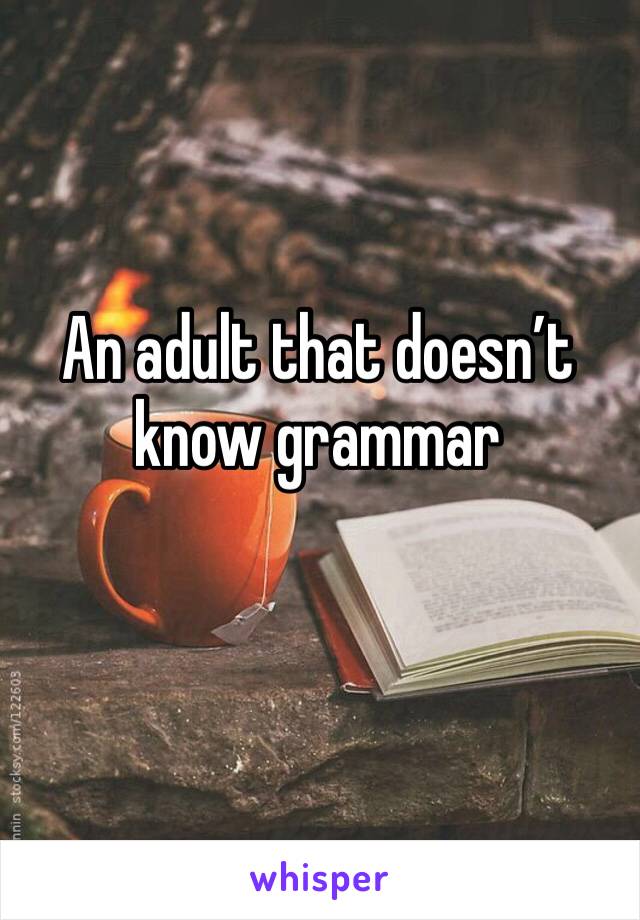 An adult that doesn’t know grammar