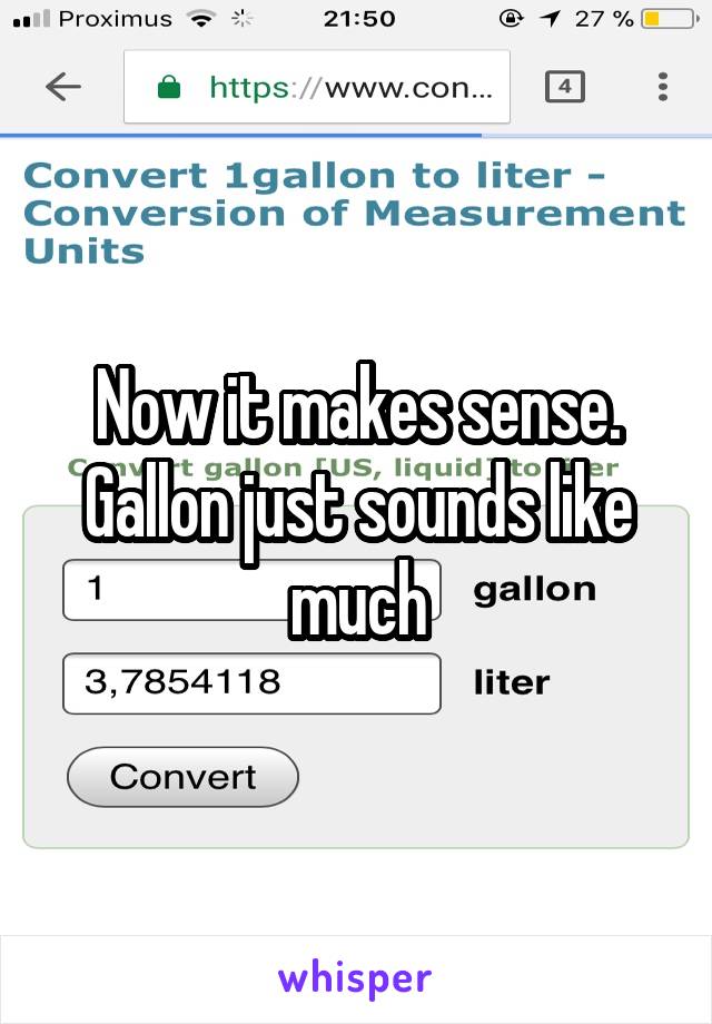 Now it makes sense. Gallon just sounds like much