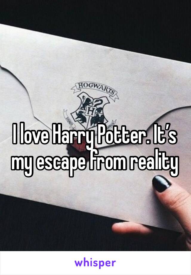 I love Harry Potter. It’s my escape from reality