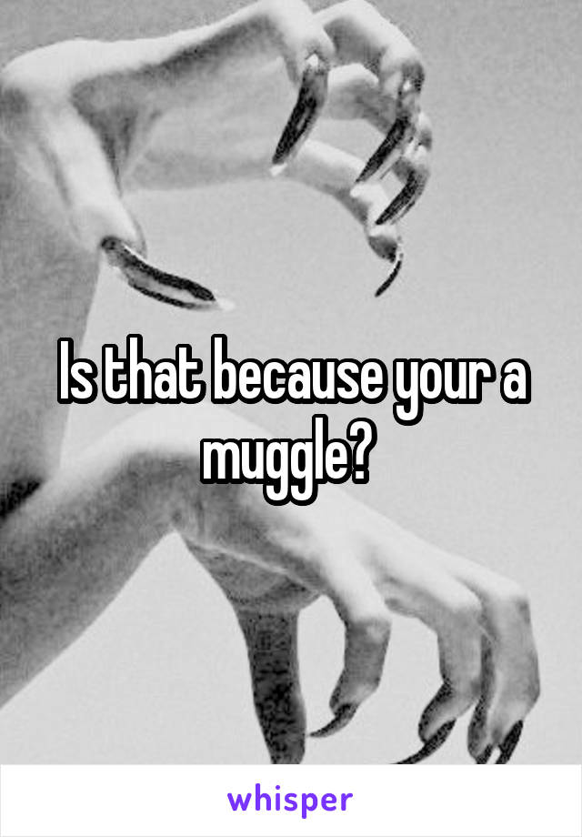 Is that because your a muggle? 