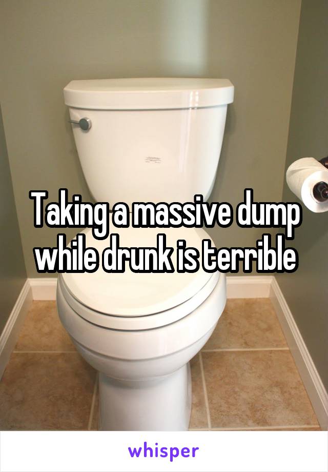 Taking a massive dump while drunk is terrible