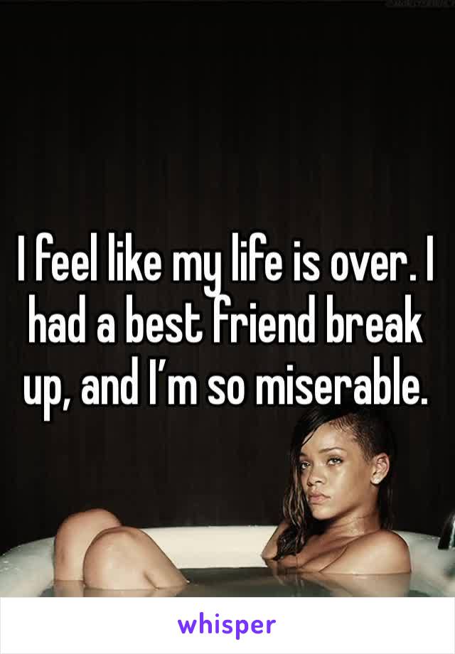 I feel like my life is over. I had a best friend break up, and I’m so miserable. 