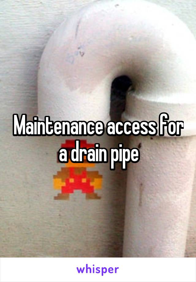 Maintenance access for a drain pipe