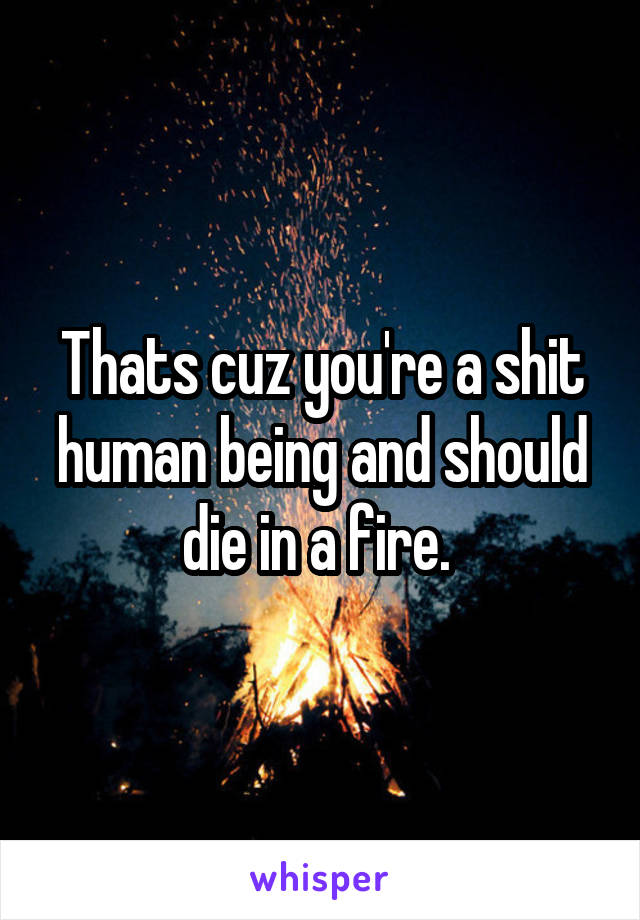 Thats cuz you're a shit human being and should die in a fire. 