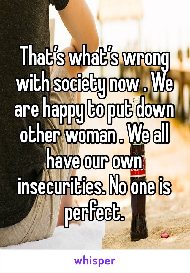 That’s what’s wrong with society now . We are happy to put down other woman . We all have our own insecurities. No one is perfect. 