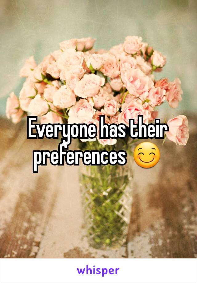 Everyone has their preferences 😊