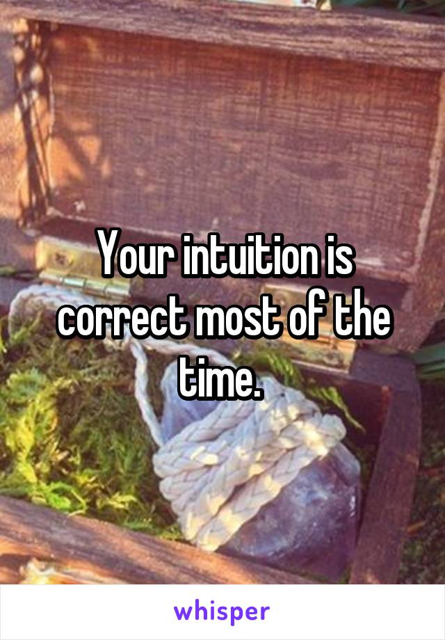 Your intuition is correct most of the time. 