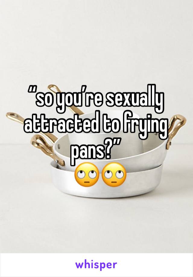 “so you’re sexually attracted to frying pans?”
  🙄🙄